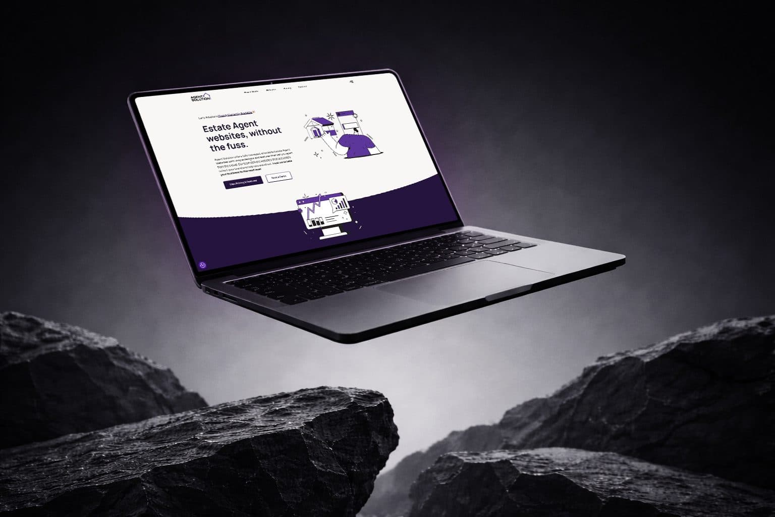 The Agent Solution platform on a laptop